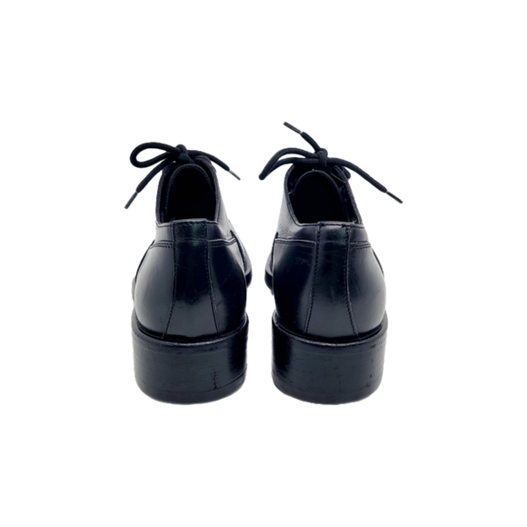 Prada Black Leather Oxfords Lace Up Shoes Size 7 US 37.5 EU - Picture 3 of 8